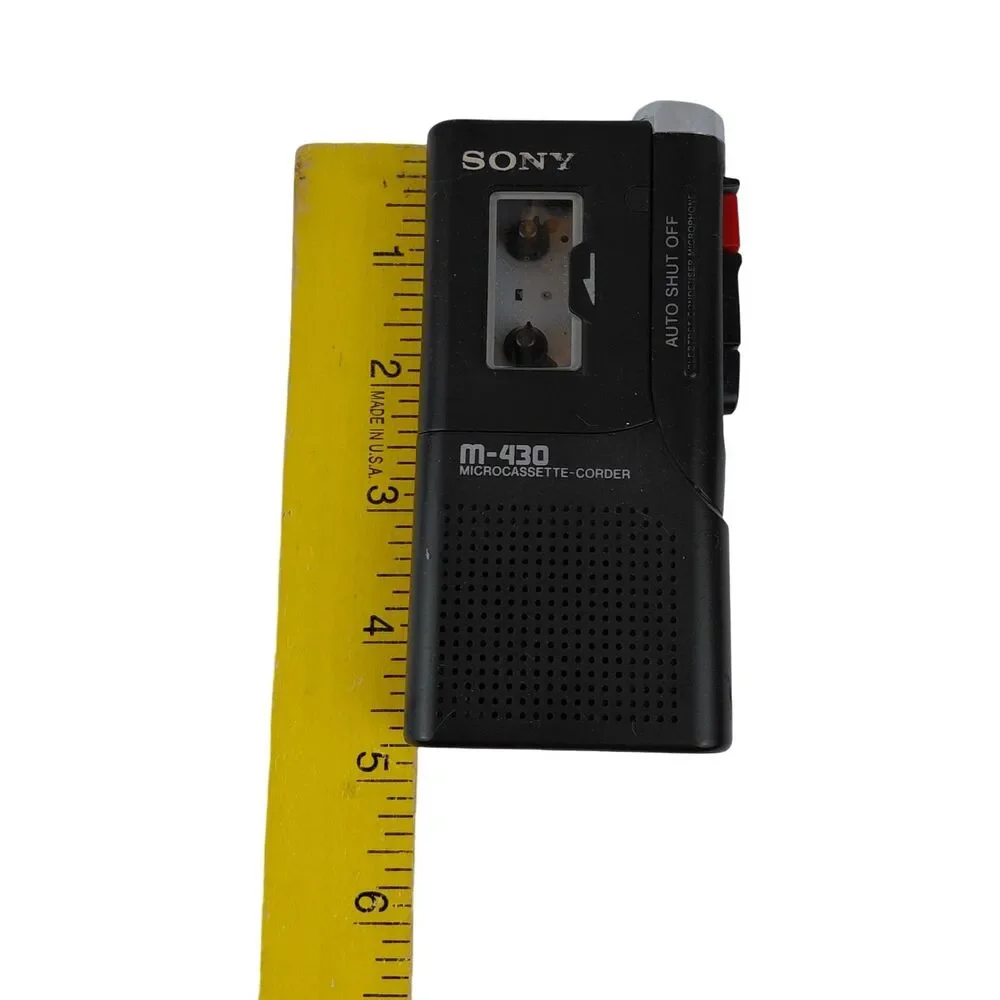 Vintage Sony M-430 Micro Cassette Voice Tape Recorder Black Tested New Belt